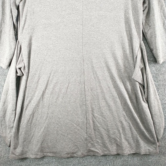 a.n.a Women's Front Tie A-Line Dress Gray Large 3/4 Sleeve Heather Crew Neck - Picture 5 of 14